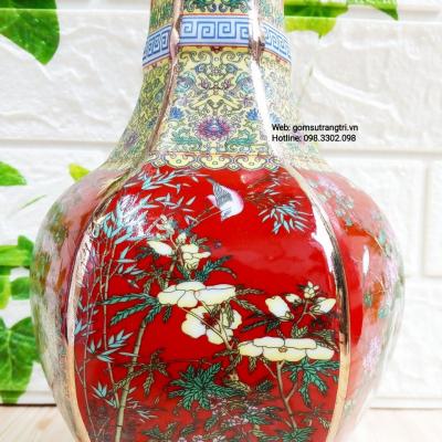 BÌNH LỤC GIÁC TỨ QUÝ MEN ĐỎ